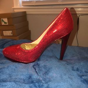 Ruby red Sequin heel